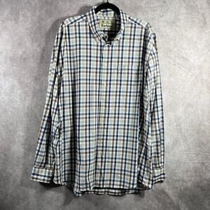 Barbour Fell Performance Shirt Men 3XL Tan Plaid Tailored Fit Button Down Casual